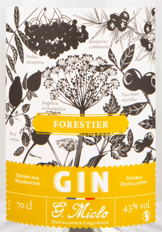 Этикетка джина Фористьер 0.7